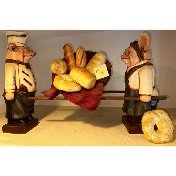 Vtg Bombay 25" R Shipman Pig Chef Cook Maid Sculptures Kitchen Restaurant Decor - Picture 4 of 15